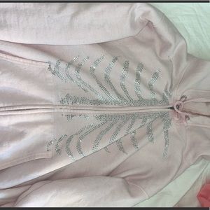 bones hoodie rhinestone pink